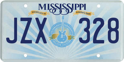 MS license plate JZX328