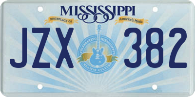 MS license plate JZX382
