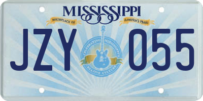 MS license plate JZY055