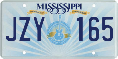 MS license plate JZY165