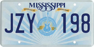 MS license plate JZY198