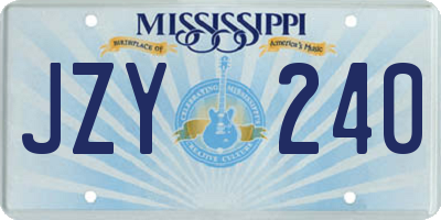 MS license plate JZY240