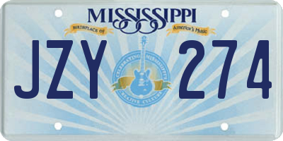 MS license plate JZY274