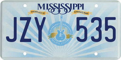 MS license plate JZY535