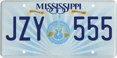 MS license plate JZY555