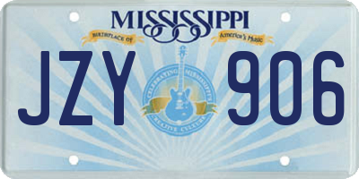 MS license plate JZY906