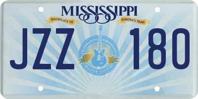 MS license plate JZZ180