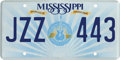 MS license plate JZZ443