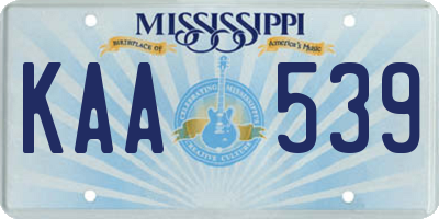 MS license plate KAA539