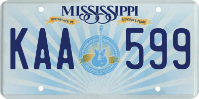 MS license plate KAA599