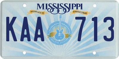 MS license plate KAA713