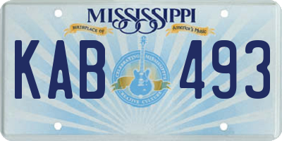 MS license plate KAB493