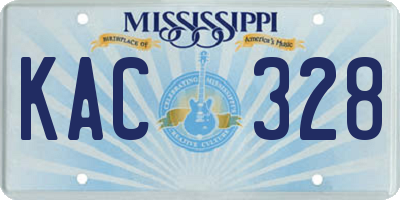 MS license plate KAC328