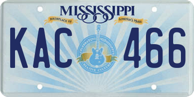 MS license plate KAC466