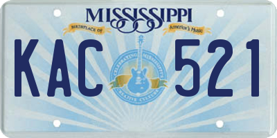 MS license plate KAC521