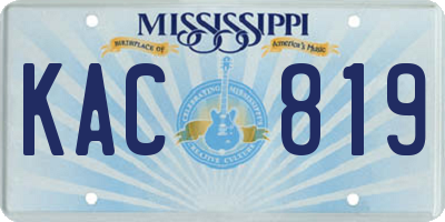 MS license plate KAC819