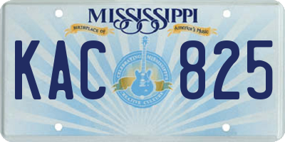 MS license plate KAC825