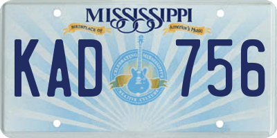 MS license plate KAD756