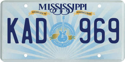 MS license plate KAD969