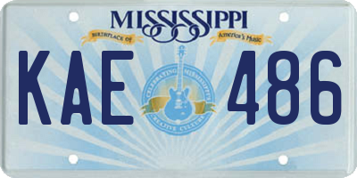 MS license plate KAE486