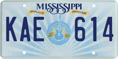 MS license plate KAE614