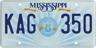 MS license plate KAG350