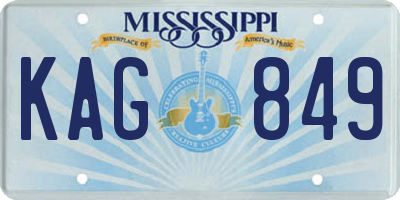 MS license plate KAG849