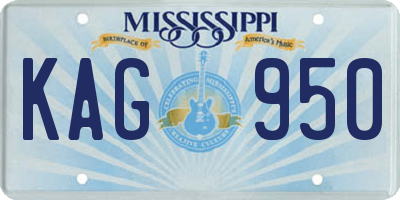 MS license plate KAG950