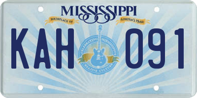 MS license plate KAH091