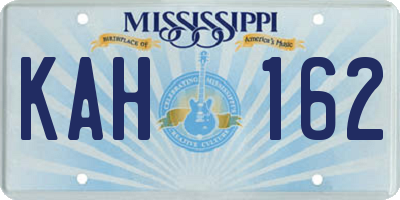 MS license plate KAH162