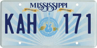 MS license plate KAH171