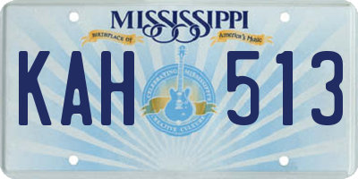 MS license plate KAH513