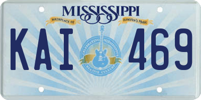 MS license plate KAI469