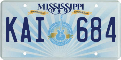 MS license plate KAI684