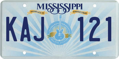 MS license plate KAJ121