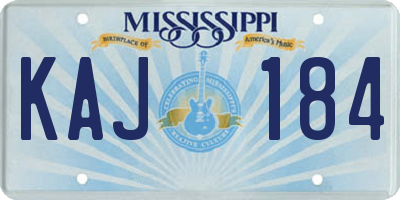 MS license plate KAJ184