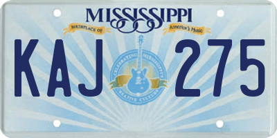 MS license plate KAJ275
