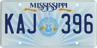 MS license plate KAJ396