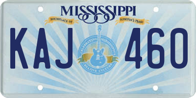 MS license plate KAJ460