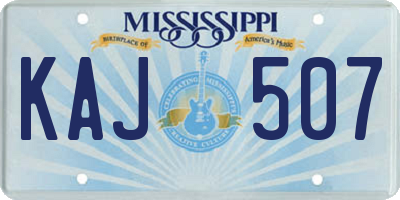 MS license plate KAJ507