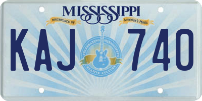 MS license plate KAJ740