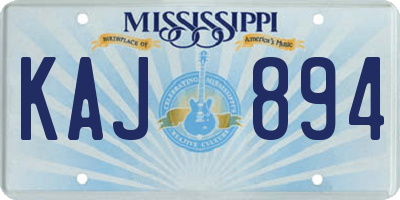 MS license plate KAJ894