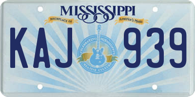 MS license plate KAJ939