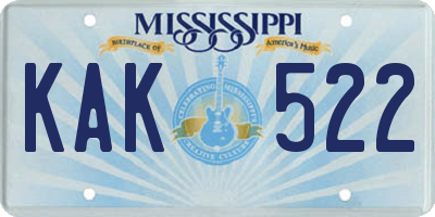 MS license plate KAK522