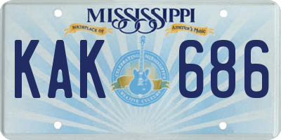 MS license plate KAK686