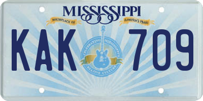 MS license plate KAK709