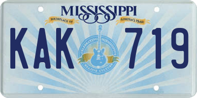 MS license plate KAK719