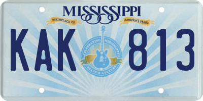 MS license plate KAK813