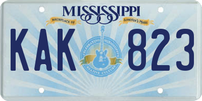 MS license plate KAK823