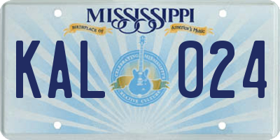 MS license plate KAL024
